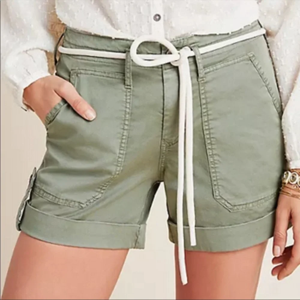 Anthropologie Green Cargo Shorts - Picture 2 of 11